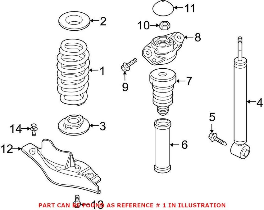 VW Coil Spring - Rear 1K0511115CG